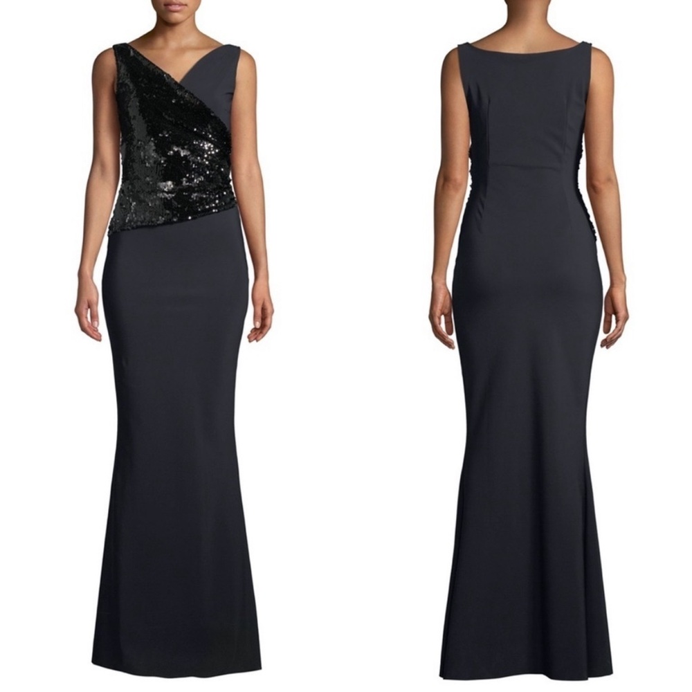 Chiara Boni La Petite Robe Hilaria Sequin Maxi Gown In Black